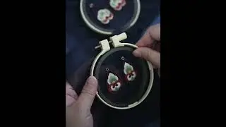 Mini Hand Embroidery Floral Earrings  #diyembroidery