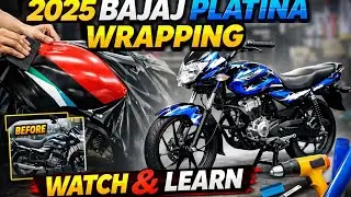 🔥 2025 Bajaj PLATINA Wrapping Video | Full Bike Wrapping Process | Wrapping Teach