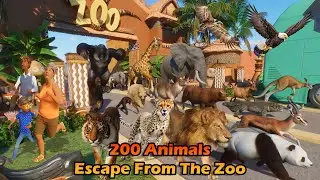 200 Animals Escape Race in Planet Zoo All Episodes, Included Lion, Elephant, Giraffe Live Stream #46