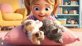 Five Silly Baby Kittens Rolled on the Pillow | Nursery Rhymes for Kids & Baby Songs