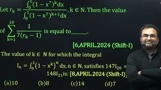 IIT JEE Main PYQ Definite Integration 6 April 2024 Shift 1 & 8 April 2024 shift 1