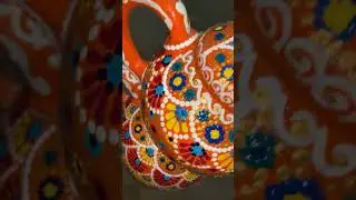 Turkish art on Turkish traditional double pot #remix  #art #vintage #acrylicpainting #painting #pop