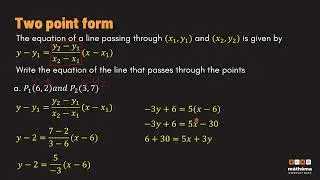 Two Point Form