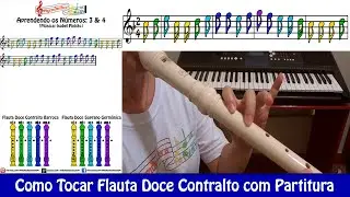 Como Tocar Flauta Doce Contralto Barroca com Partitura (Aula de Música Infantil)