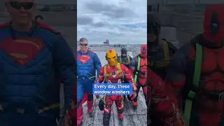 Superhero window washers spread joy to children staying in hospital 🥹❤️