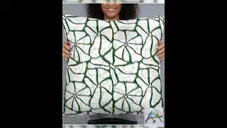 Throw Pillow - Green and White Flowers Island Vibes