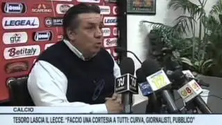 Savino Tesoro, il 12 febbraio 2015, annuncia il suo disimpegno da Presidente dell'U.S. Lecce