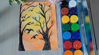 Dark forest painting with acrylic colour #penart #acrylicpainting #stepbystepdrawing 