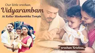 Our little sreehan vidhyarambam🙏😍| at Kollur mookambika temple|#mookambikatemple #shorts #family 