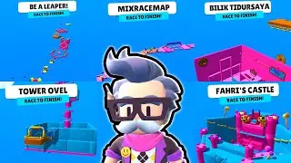 Top 5 Stumble Guys Workshop Map Code! TOWER PARKOUR CASTLE MIX MAP