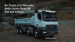 Rc Truck (114 Mercedes Benz) Arocs Hook lift 8x8 and buffalo. [RC Truck live performence]