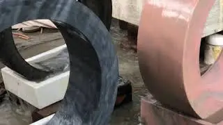Round stone fountain,Rotating granite stone water feature,circular marble fountain