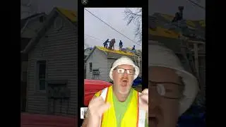Contractor reacts to workers removing a brick chimney fail #constructionfail #roofing #fail #funny