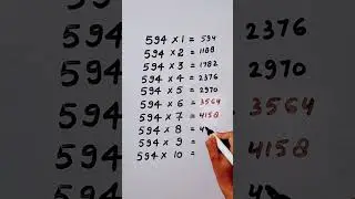 Write the Table of 594 in 17 second only..#maths #mathshack #mathematicks @study_care0