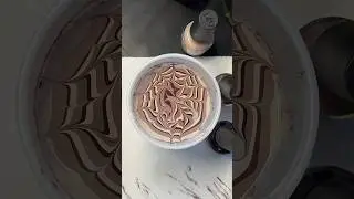 Осенний маникюр | кофейный водно-мраморный