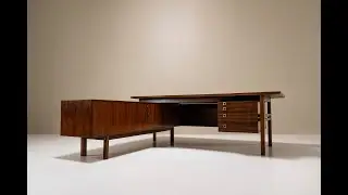 Arne Vodder L-shaped Executive Desk in Rosewood for Sibast, Denmark 1960s