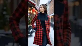 5 Winter Dresses That Make You Look Stunning in Plaid Coat Style ❄️ | #Shorts