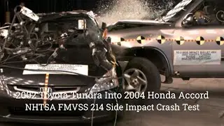 2002 Toyota Tundra Into 2004 Honda Accord NHTSA FMVSS 214 Side Impact Crash Test 