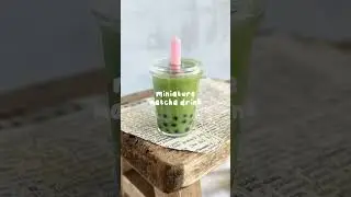 I made a REAL Miniature Matcha Boba Drink! #shorts
