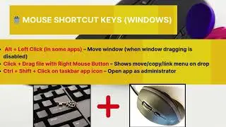 🎯 Mouse Shortcut Keys You Must Know in Windows