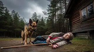 Немецкая овчарка, ставшая единственной семьей у пожилой женщины в лесу.