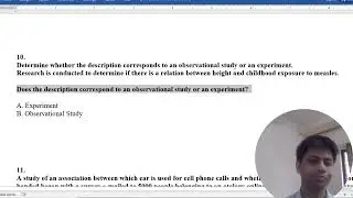 10. Determine whether the description corresponds to an observational study or an experiment.
