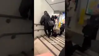 A guy didn't pay for his ticket and pushed past 2 women at chesterfield Train Station