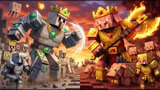 Mutant Iron Golem Kingdom Vs Mutant Piglin Horde | Minecraft Mob Battle Animation | Episode 27