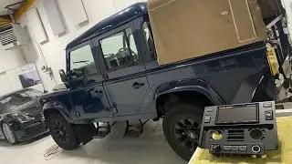 Landrover Defender Apple Carplay double din conversion with full active system Dynaudio and Audison