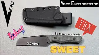 Unboxing a Vero Engineering Axon fixed blade with black micarta/DLC M390 steel&hellip; cool!