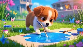 The Puppy Painted Puddles Blue | Fun Painting Rhyme for Kids | Nursery Rhymes & Songs for Children
