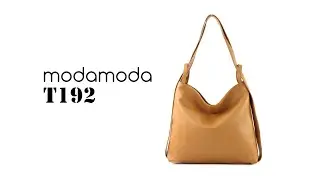 modamoda de - T192 - ital. Damen Rucksacktasche 2in1 aus Leder
