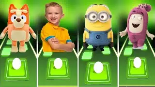 Bluey bingo VS Blippi VS Minion VS Oddbods paw patrol coffin dance tiles hop Edm rush