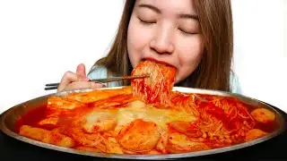 MUKBANG JAMUR ENOKI + TOPOKKI + KEJU MOZZARELLA KUAH PEDAS || SEBELUM DI TARIK PEMERINTAH