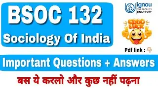 BSOC 132 Important Questions with Answers | Bsoc 132 Previous year question paper #ssclasses4u