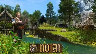 Riverwood Watermill | Relaxing Medieval Fantasy Ambient | Skyrim Inspired | NO AI