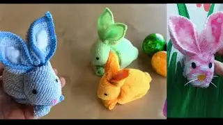 Towel bunny/teddy ,towel rabbit /Handkey rabbit/bunny tutorial step by step |school project ideas|
