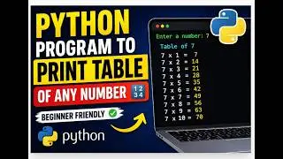 Python Program to Print Table of Any Number 🔢 | Beginner Friendly