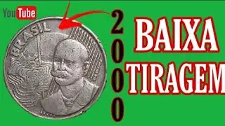 Baixa tiragem , moeda de 50 centavos ano 2000 da segunda fam&iacute;lia do plano real