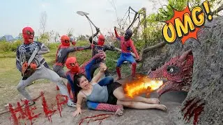 О боже, это же огненный дракон. Как команда Wild Spider TV из 5 Человеков-пауков уничтожила его?