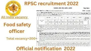 Rajasthan food safety officer 2022|RPSC recruitment 2022|Er. Abhishek dhakad