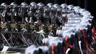 Bullet time shots by using 50 canon cameras