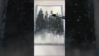 Atmospheric winter landscape watercolour