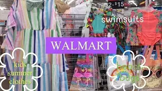 WALMART KIDS SUMMER CLOTHES / SWIMSUITS / BEACH BAGS SHOP WITH ME