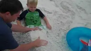 Victor in a sand chair...