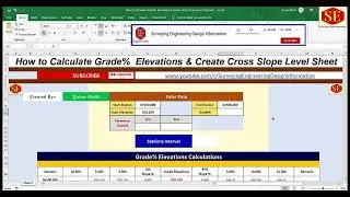 How to Calculate Elevations With Grade% & Create Cross Slope & Super Elevation Level Sheet.