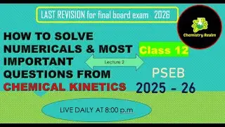 IMPORTANT QUESTIONS FOR CHEMISTRY  BOARD EXAM 2026 | Class 12 | PSEB| lecture 2