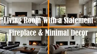 Living Room with a Statement Fireplace and Minimal Decor