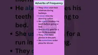 Adverbs of Frequency Sentences | Adverb Sentences in English Grammar #shorts
