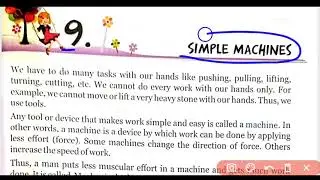 Simple Machines, Science class 5 explanation and exercise solution of chapter 9, Focus on EVS